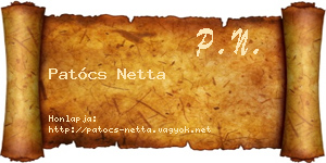 Patócs Netta névjegykártya
